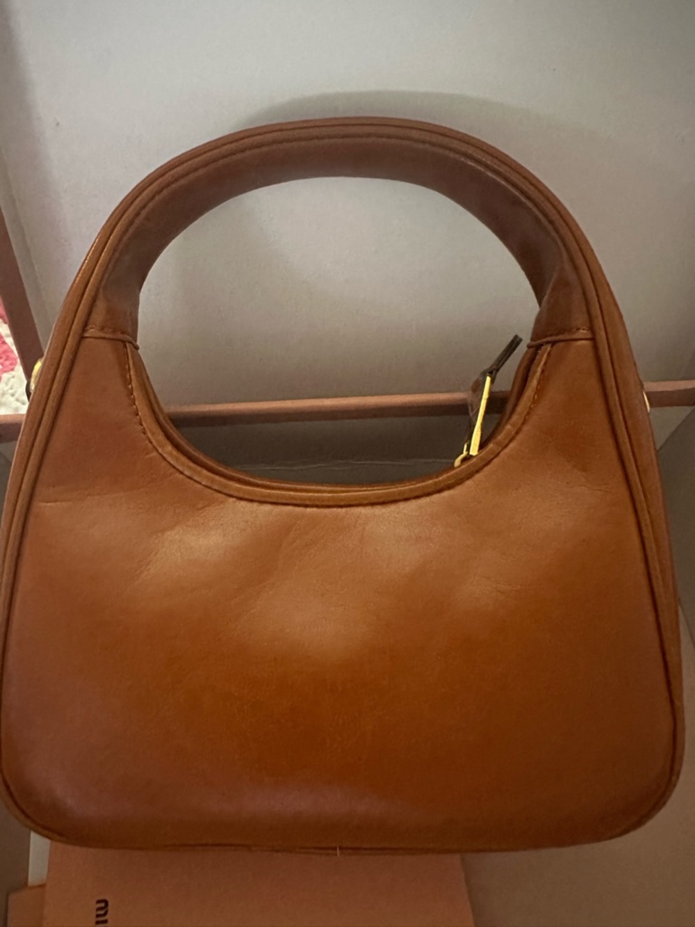 Classic Tan Leather Top-Handle Women’s Bag - Picture 2 of 7